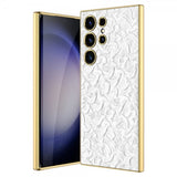 GKK Samsung Galaxy S23 Ultra Deksel Stoff Belagt Kant Hvit