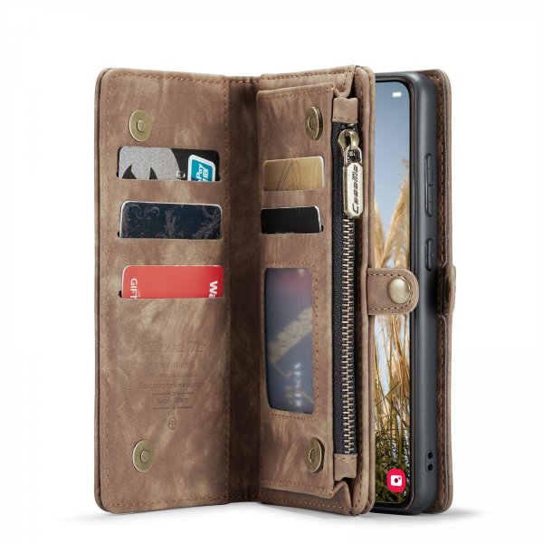 CaseMe Samsung Galaxy S24 FE Etui 008 Series Avtakbart Deksel Brun