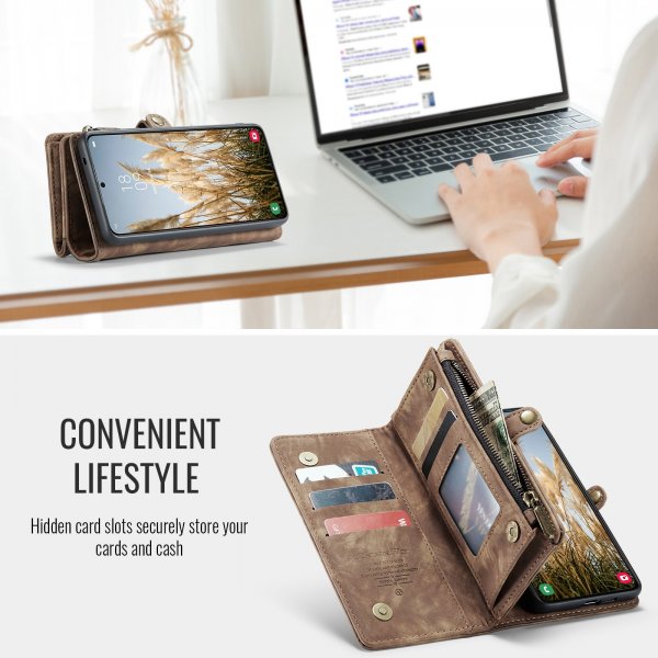 CaseMe Samsung Galaxy S24 FE Etui 008 Series Avtakbart Deksel Brun