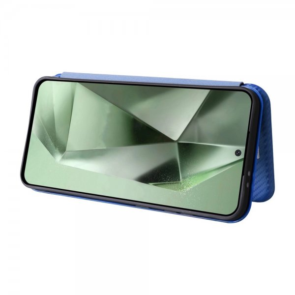 Samsung Galaxy S24 FE Etui Karbonfibertekstur Blå