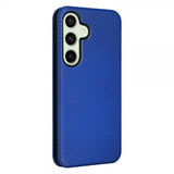 Samsung Galaxy S24 FE Etui Karbonfibertekstur Blå