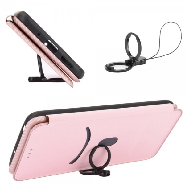 Samsung Galaxy S24 FE Etui Karbonfibertekstur Rosegull
