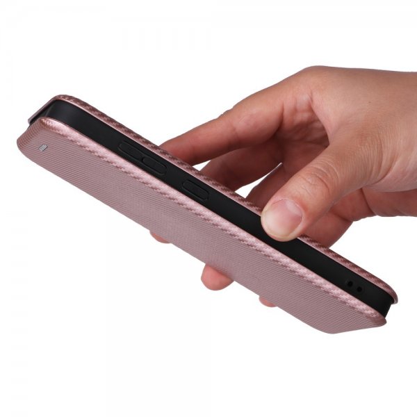 Samsung Galaxy S24 FE Etui Karbonfibertekstur Rosegull