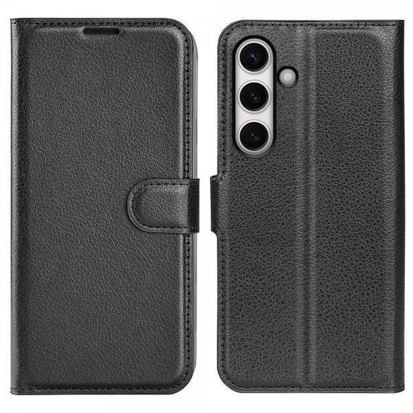 Samsung Galaxy S24 FE Etui Litchi Svart