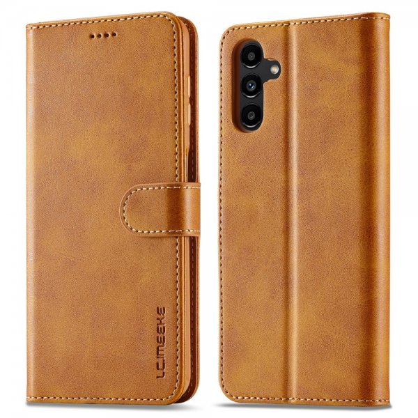 Lc.Imeeke Samsung Galaxy S24 FE Etui med Kortlomme stativfunksjon Lysebrun