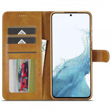 Lc.Imeeke Samsung Galaxy S24 FE Etui med Kortlomme stativfunksjon Lysebrun