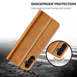 Lc.Imeeke Samsung Galaxy S24 FE Etui med Kortlomme stativfunksjon Lysebrun
