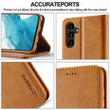 Lc.Imeeke Samsung Galaxy S24 FE Etui med Kortlomme stativfunksjon Lysebrun