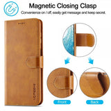 Lc.Imeeke Samsung Galaxy S24 FE Etui med Kortlomme stativfunksjon Lysebrun