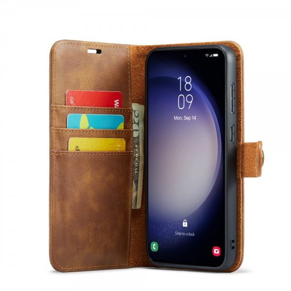 Dg.Ming Samsung Galaxy S24 FE Etui Avtagbart Deksel Brun