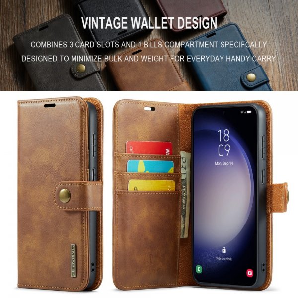 Dg.Ming Samsung Galaxy S24 FE Etui Avtagbart Deksel Brun