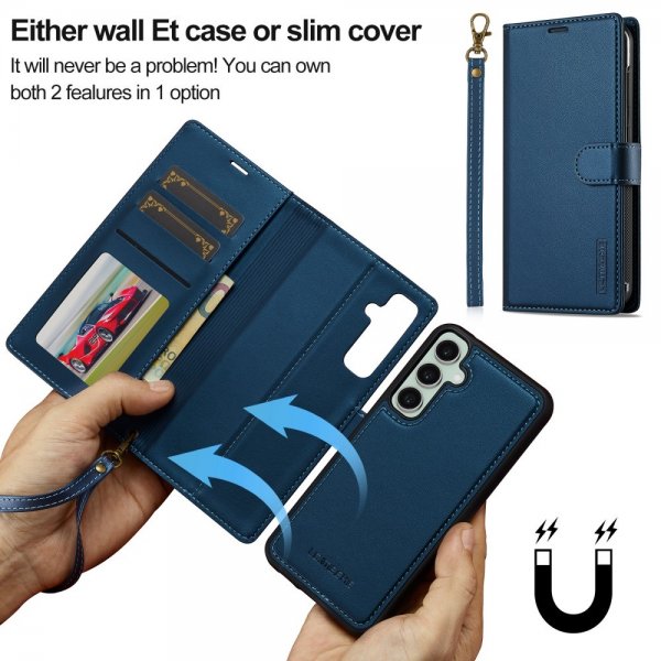 Lc.Imeeke Samsung Galaxy S24 FE Etui Avtagbart Deksel L2 Series MagSafe Blå