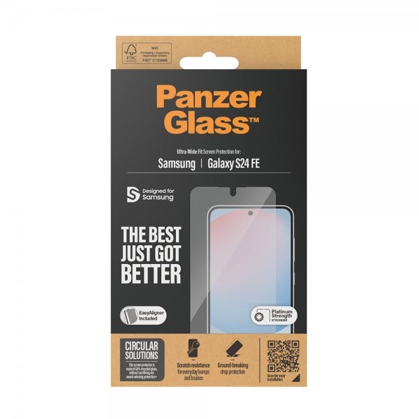 PanzerGlass Samsung Galaxy S24 FE Skjermbeskytter Ultra-Wide Fit EasyAligner