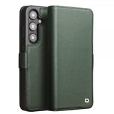 Qialino Samsung Galaxy S24 Etui Ekte Skinn Grønn