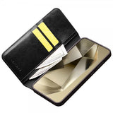 Qialino Samsung Galaxy S24 Etui Ekte Skinn Svart