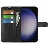 Samsung Galaxy S24 Etui Litchi Svart