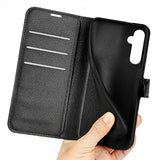 Samsung Galaxy S24 Etui Litchi Svart