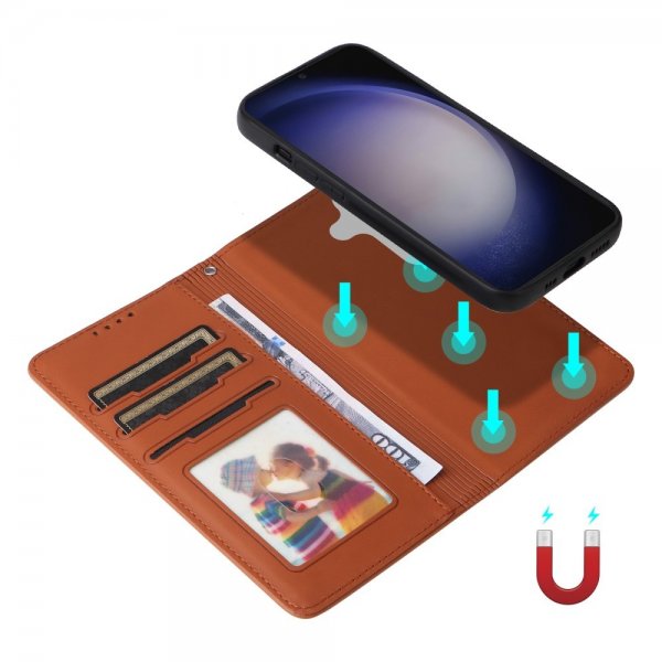 Betopnice Samsung Galaxy S24 Etui Avtagbart Deksel 005 Brun