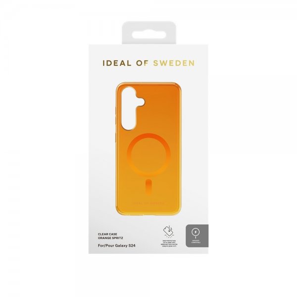 Ideal of Sweden Samsung Galaxy S24/Galaxy S25 Deksel Clear Case MagSafe Orange Spritz