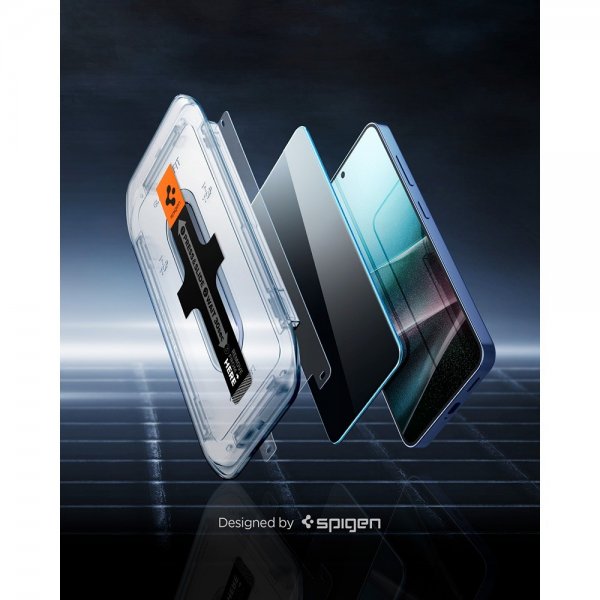 Spigen Samsung Galaxy S24/Galaxy S25 Skjermbeskytter GLAS.tR EZ Fit Privacy 2-pakning