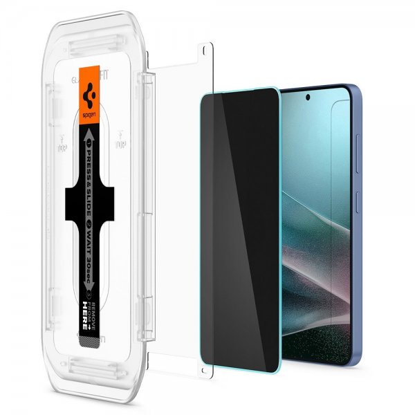 Spigen Samsung Galaxy S24/Galaxy S25 Skjermbeskytter GLAS.tR EZ Fit Privacy 2-pakning
