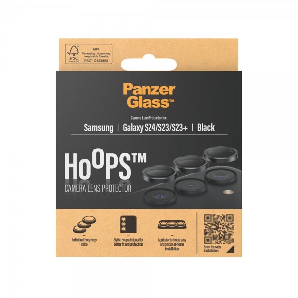 PanzerGlass Samsung Galaxy S23/S23 Plus/S24 Kamerabeskytter Hoops Svart
