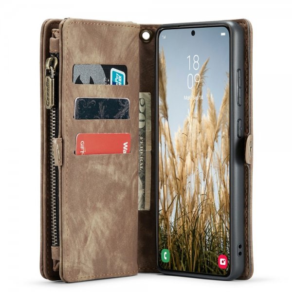 CaseMe Samsung Galaxy S24 Plus Etui 008 Series Avtakbart Deksel Brun