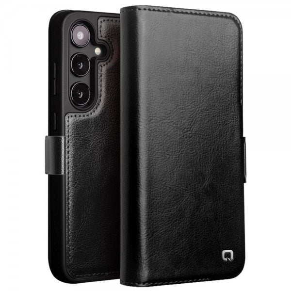 Qialino Samsung Galaxy S24 Plus Etui Ekte Skinn Svart