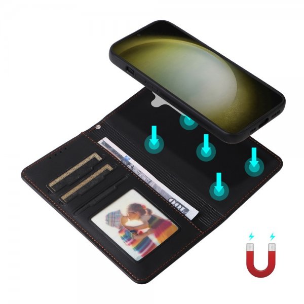 Betopnice Samsung Galaxy S24 Plus Etui Avtagbart Deksel 005 Svart