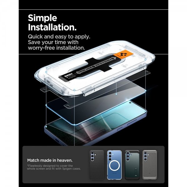 Spigen Samsung Galaxy S24 Plus/Galaxy S25 Plus Skjermbeskytter GLAS.tR EZ Fit Privacy 2-pakning