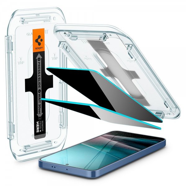 Spigen Samsung Galaxy S24 Plus/Galaxy S25 Plus Skjermbeskytter GLAS.tR EZ Fit Privacy 2-pakning
