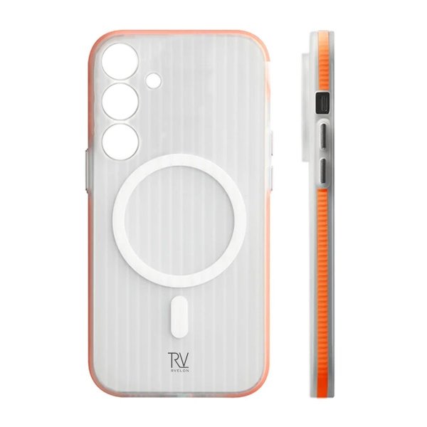 Rvelon Samsung Galaxy S24 Plus Deksel Korrugerte MagSafe Oransje