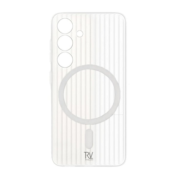 Rvelon Samsung Galaxy S24 Plus Deksel Korrugerte MagSafe Hvit