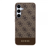 Guess Samsung Galaxy S24 Plus Bottom Stripe Metal Logo Brun
