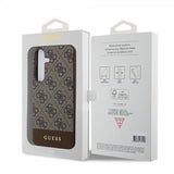Guess Samsung Galaxy S24 Plus Bottom Stripe Metal Logo Brun