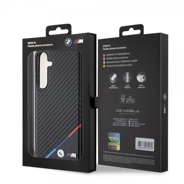 BMW Samsung Galaxy S24 Plus Carbon Tricolor Stripe MagSafe Svart