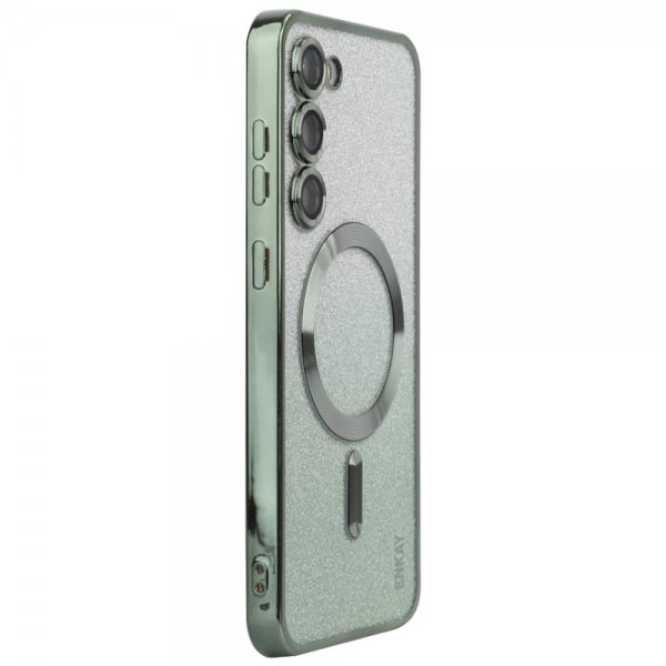 ENKAY Samsung Galaxy S24 Plus Deksel Belagt Kant Glitter MagSafe Grønn