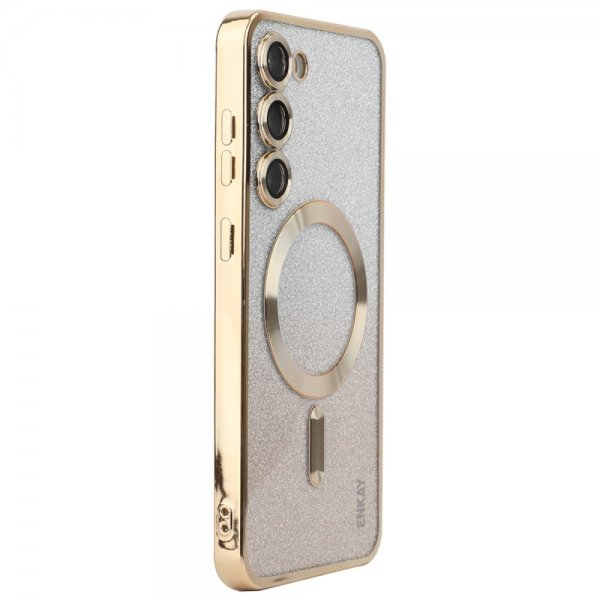 ENKAY Samsung Galaxy S24 Plus Deksel Belagt Kant Glitter MagSafe Gull