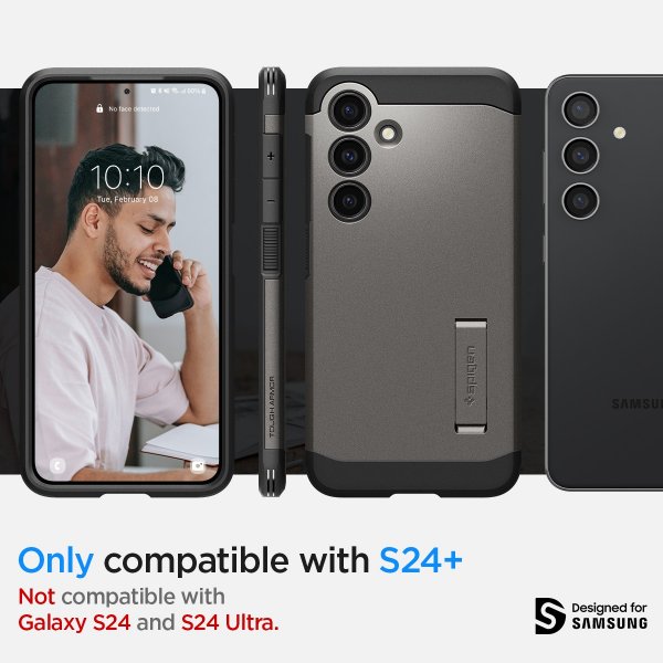 Spigen Samsung Galaxy S24 Plus Deksel Tough Armor Gunmetal