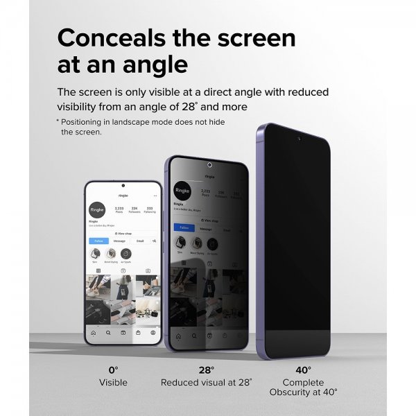 Ringke Samsung Galaxy S24 Plus Skjermbeskytter Easy Slide Privacy 2-pakning