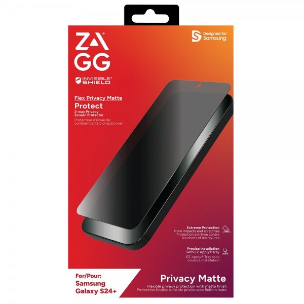 Zagg InvisibleShield Samsung Galaxy S24 Plus Skjermbeskytter Flex Privacy Matte