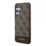 Guess Samsung Galaxy S24 Bottom Stripe Metal Logo Brun