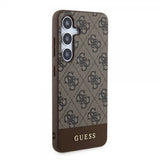 Guess Samsung Galaxy S24 Bottom Stripe Metal Logo Brun
