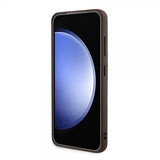Guess Samsung Galaxy S24 Bottom Stripe Metal Logo Brun