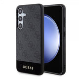 Guess Samsung Galaxy S24 Bottom Stripe Metal Logo Svart