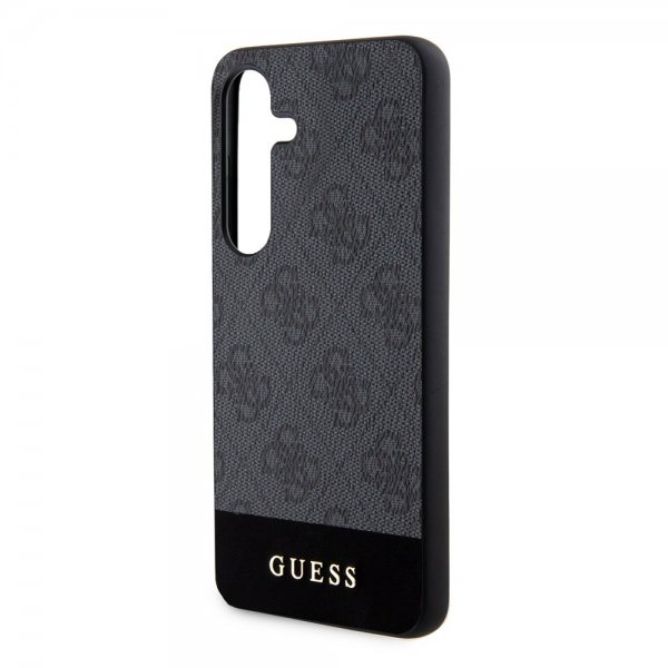 Guess Samsung Galaxy S24 Bottom Stripe Metal Logo Svart