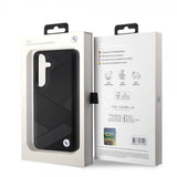 BMW Samsung Galaxy S24 Genuine Leather Textured Svart
