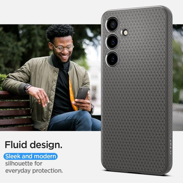 Spigen Samsung Galaxy S24 Deksel Liquid Air Marble Grey