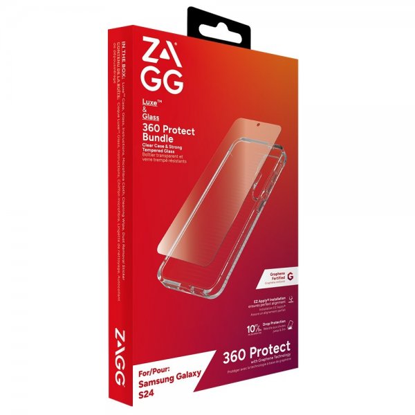 Zagg Samsung Galaxy S24 Deksel med Skjermbeskytter Luxe & Glass 360 Protect Bundle