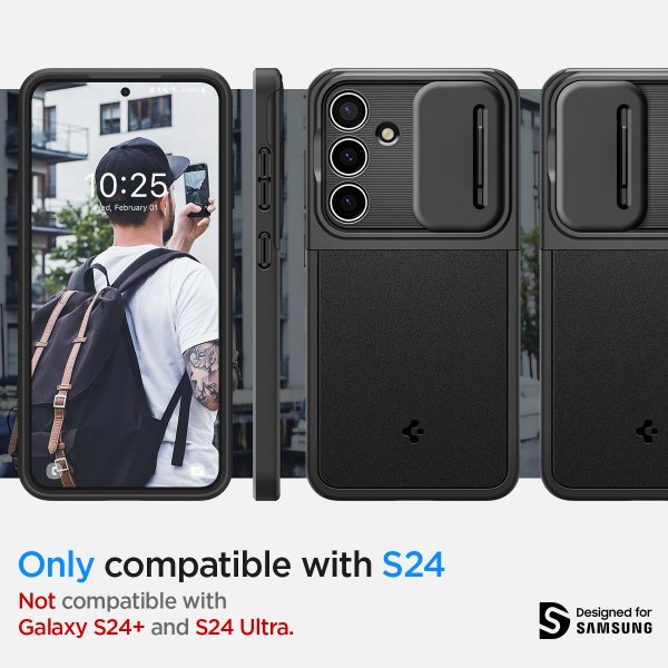 Spigen Samsung Galaxy S24 Deksel Optik Armor Svart